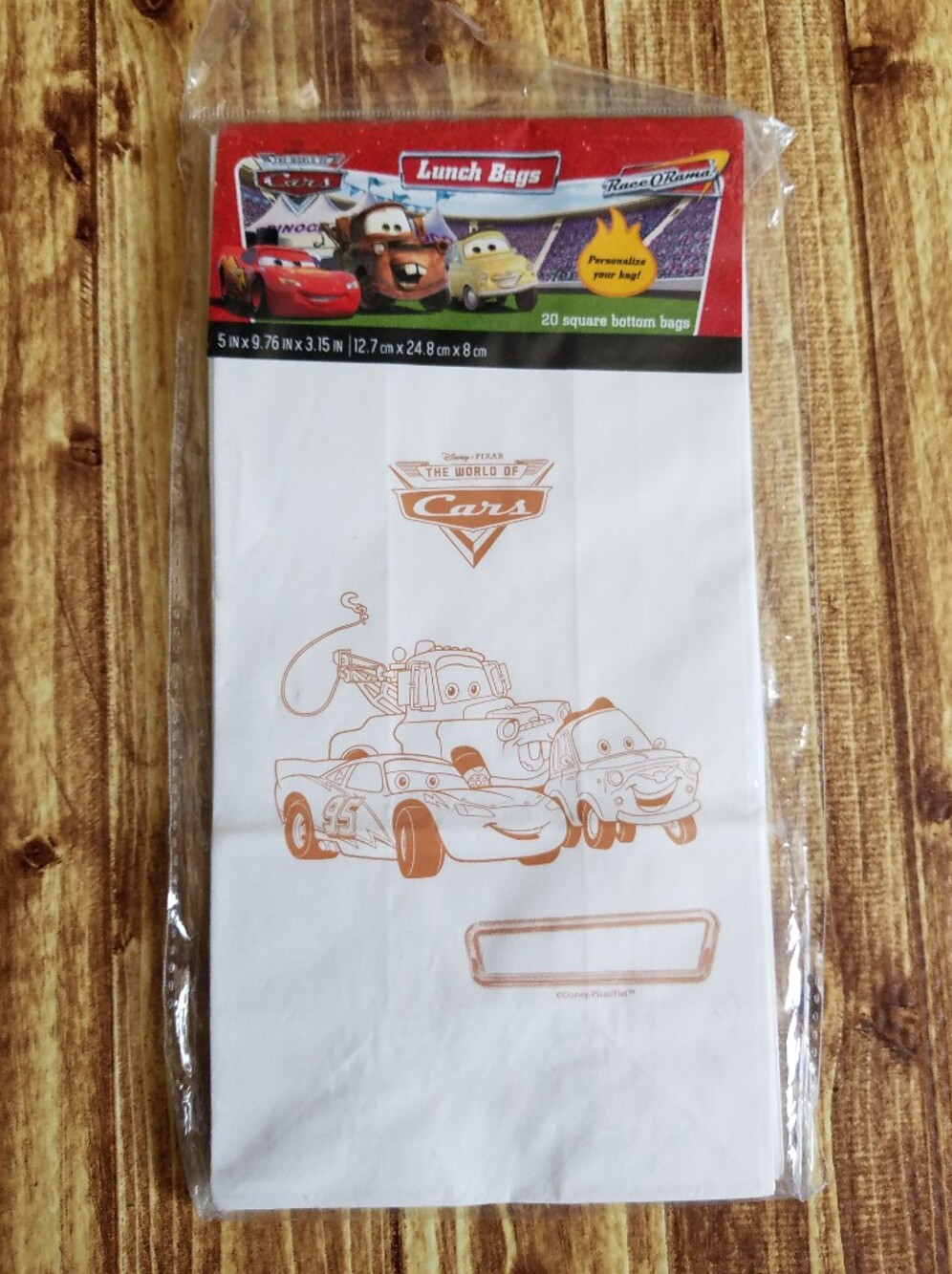 Disney Cars Party Favor Lunch Bags Paper Lightning McQueen Mater NWT